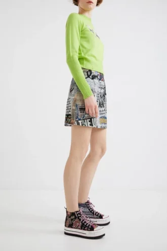 Höga sneakers med plattform och asiatiskt Patchwork