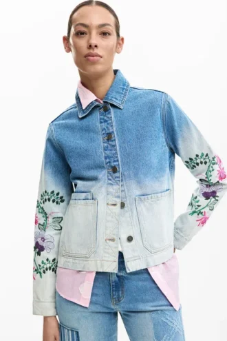 Jeansjackor med blommor