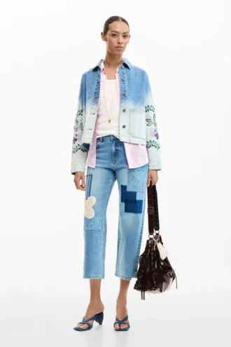 Jeansjackor med blommor
