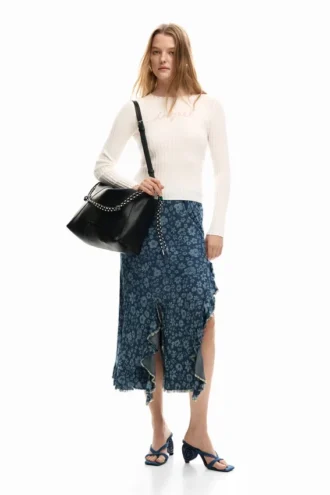 Jeanskjol med volanger