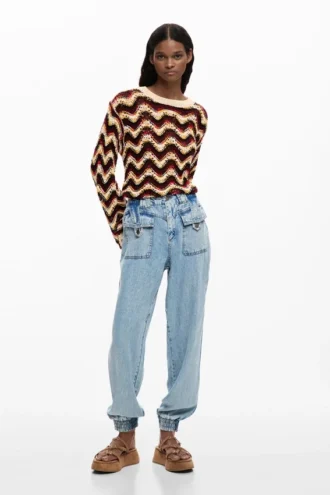 Joggerbyxor i denim