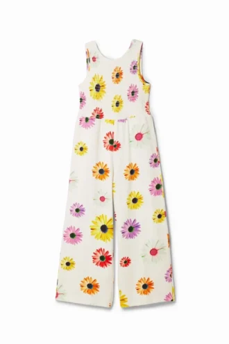Jumpsuit med remmar och prästblommor