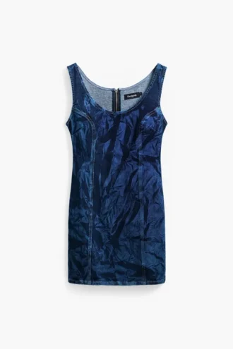 Klänning i tryckt denim