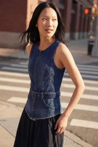 Kombinerad klänning i denim