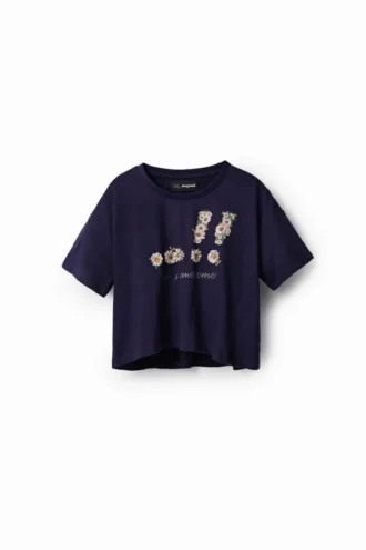 Kort T-shirt med prästkragar