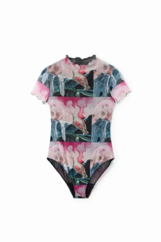Kortärmad bodysuit i fantasitulle