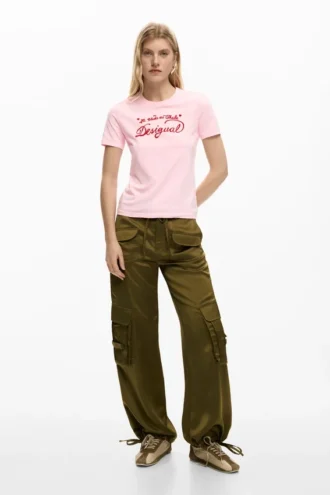 Kortärmad stickad T-shirt