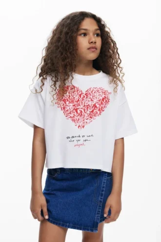 Kortärmad T-shirt med hjärta