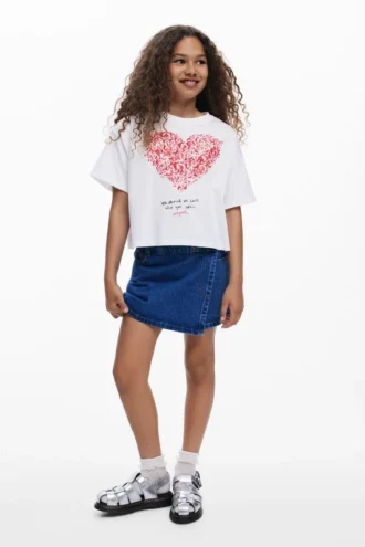 Kortärmad T-shirt med hjärta