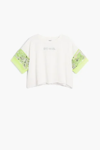 Kortärmad T-shirt med paljetter