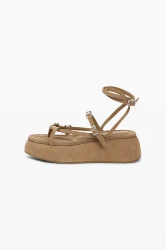 Lädersandal med plattform