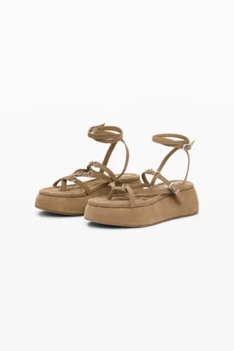 Lädersandal med plattform