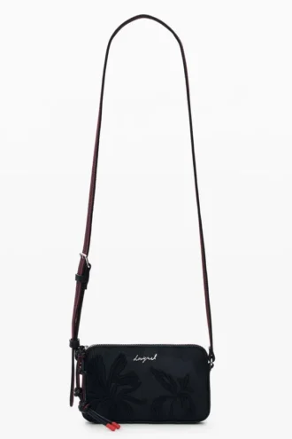 Liten texturerad crossbody-plånbok