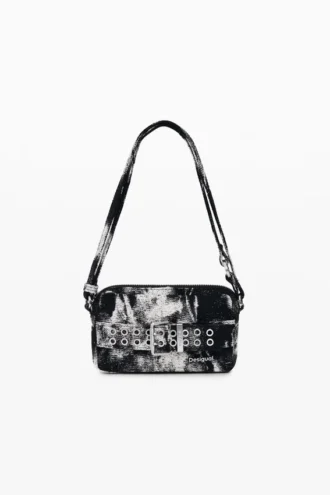 Liten texturerad crossbody-plånbok