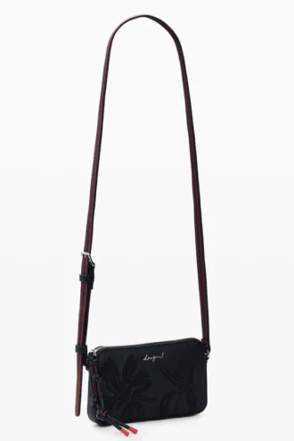 Liten texturerad crossbody-plånbok