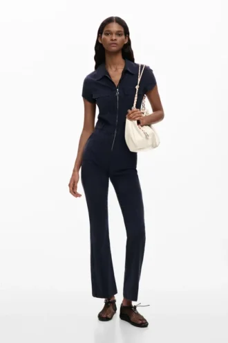 Lång jumpsuit med dragkedja