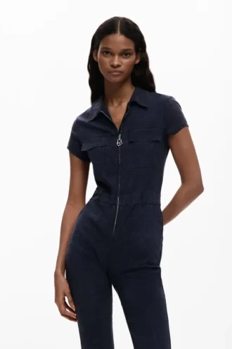 Lång jumpsuit med dragkedja