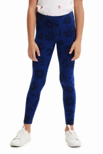 Långa leggings med blommönster