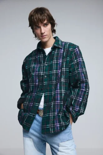 Långärmad rutig overshirt