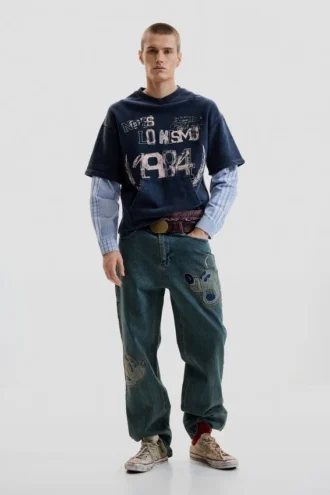 Långärmad sweatshirt med tryck
