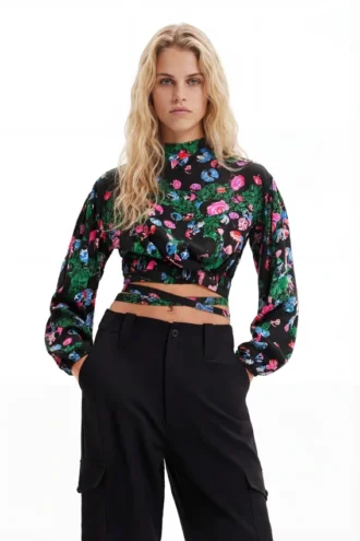 M. Christian Lacroix kort blusar med blommönster