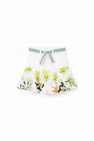 Mini-jeanskjol med volanger