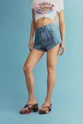 Mönstrade jeansshorts