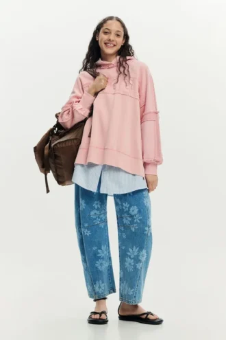Oversize-Sweatshirt med huva