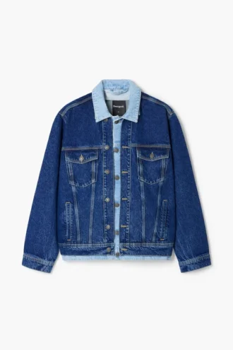 Patchwork-jeansjacka