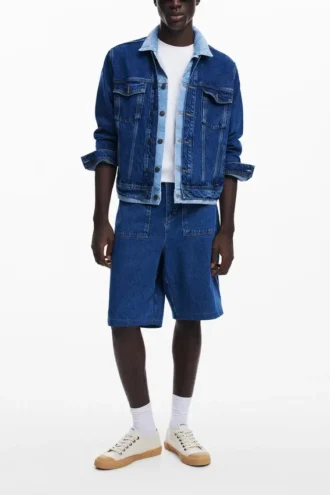 Patchwork-jeansjacka