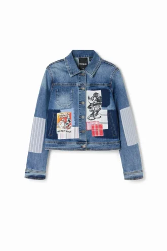 Patchwork-jeansjackor med Musse Pigg