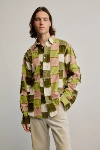 Patchwork-rutig skjorta