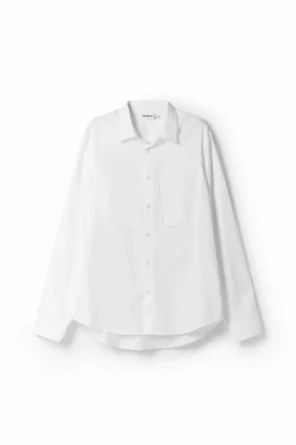Patchwork-skjorta i poplin