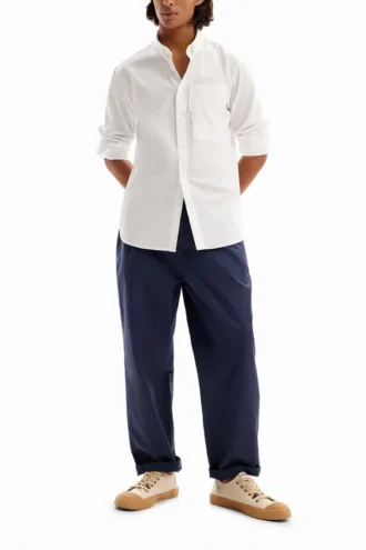 Patchwork-skjorta i poplin
