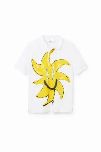 Pikétröja med solmotiv