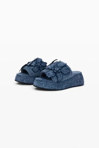 Platform-sandaler i denim