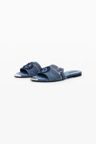 Platta denim-sandaler