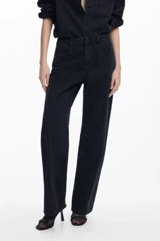 Raka jeans med kontrastsömmar