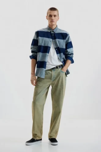 Randig denimskjorta