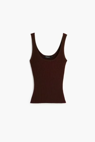 Ribbad T-shirt med spaghettiband