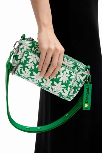 S Strukturerad crossbody-väska med blommönster