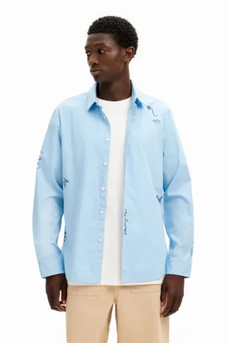 Skjorta med broderade detaljer