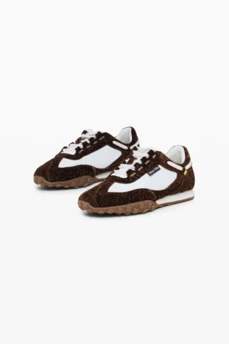 Sneakers i kombinerat läder