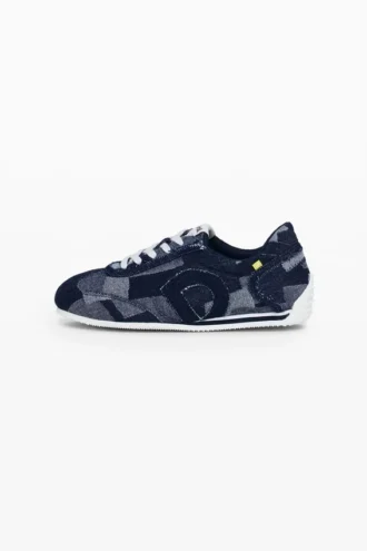 Sneakers i patchwork av denim