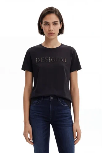 T-shirt med glänsande logo